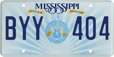 MS license plate BYY404