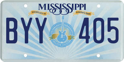MS license plate BYY405