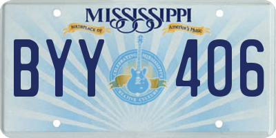 MS license plate BYY406