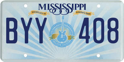 MS license plate BYY408