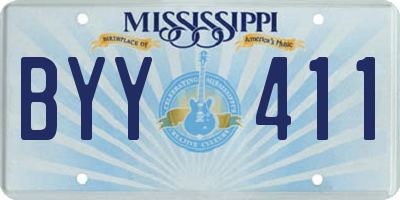 MS license plate BYY411