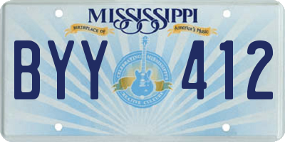 MS license plate BYY412