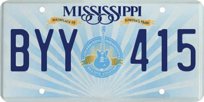 MS license plate BYY415
