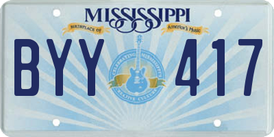 MS license plate BYY417