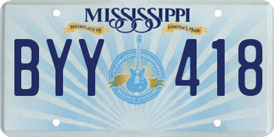 MS license plate BYY418
