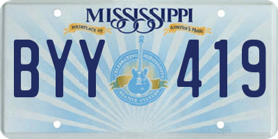 MS license plate BYY419