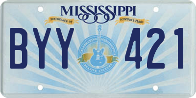 MS license plate BYY421