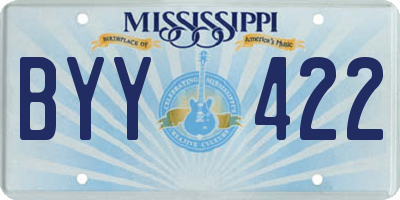 MS license plate BYY422