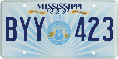 MS license plate BYY423
