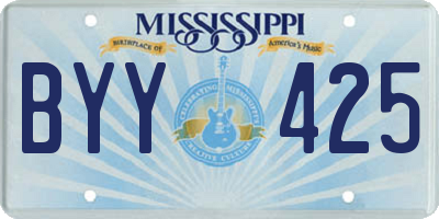 MS license plate BYY425