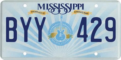 MS license plate BYY429