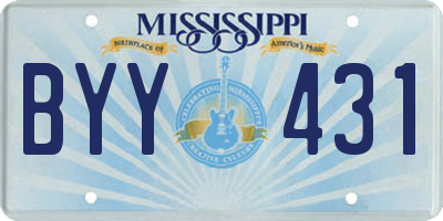 MS license plate BYY431