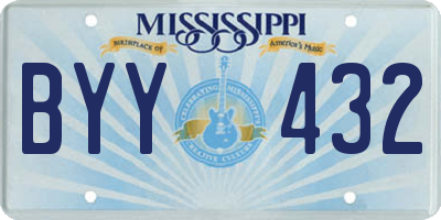 MS license plate BYY432