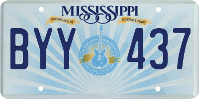 MS license plate BYY437