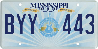 MS license plate BYY443
