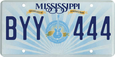 MS license plate BYY444