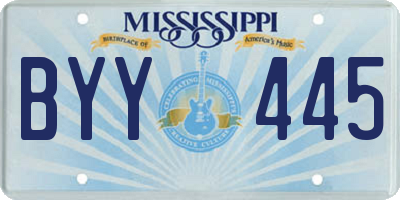 MS license plate BYY445