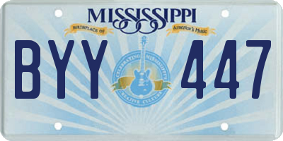 MS license plate BYY447