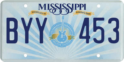 MS license plate BYY453