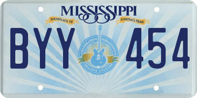 MS license plate BYY454