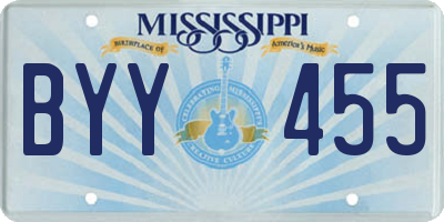 MS license plate BYY455