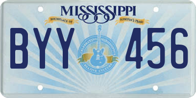 MS license plate BYY456