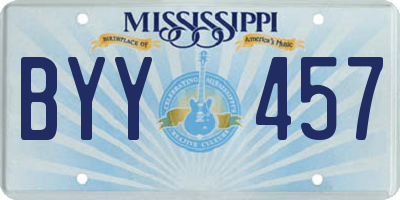 MS license plate BYY457