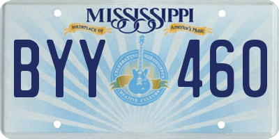 MS license plate BYY460