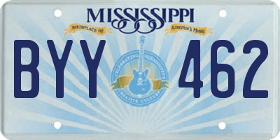 MS license plate BYY462