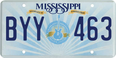 MS license plate BYY463