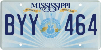 MS license plate BYY464