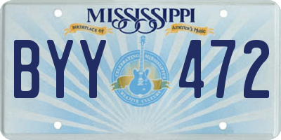 MS license plate BYY472