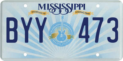 MS license plate BYY473