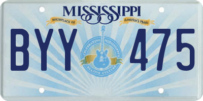 MS license plate BYY475