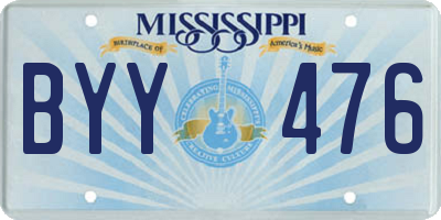 MS license plate BYY476