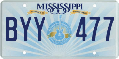 MS license plate BYY477