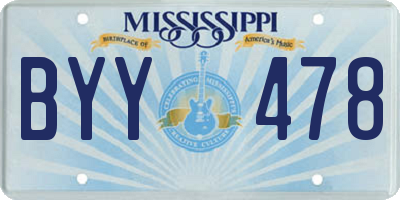 MS license plate BYY478