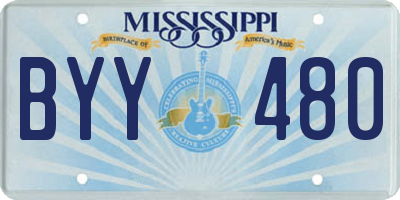 MS license plate BYY480