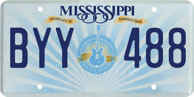 MS license plate BYY488