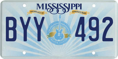MS license plate BYY492