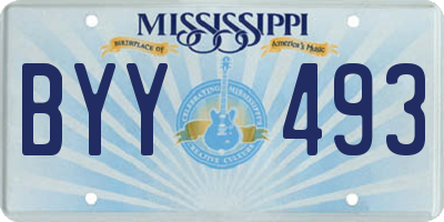 MS license plate BYY493