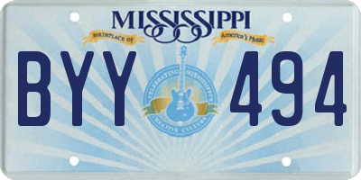 MS license plate BYY494