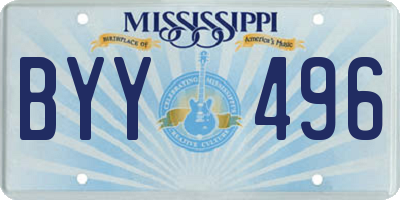MS license plate BYY496