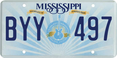 MS license plate BYY497