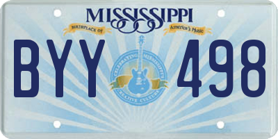 MS license plate BYY498