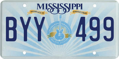 MS license plate BYY499