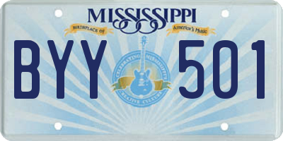 MS license plate BYY501