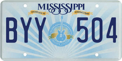 MS license plate BYY504