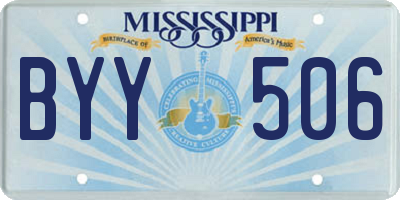 MS license plate BYY506