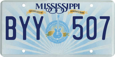 MS license plate BYY507